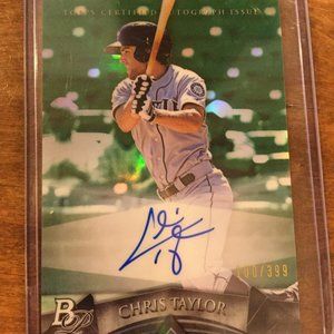 2014 Chris Taylor autographed Topps green card #100/399